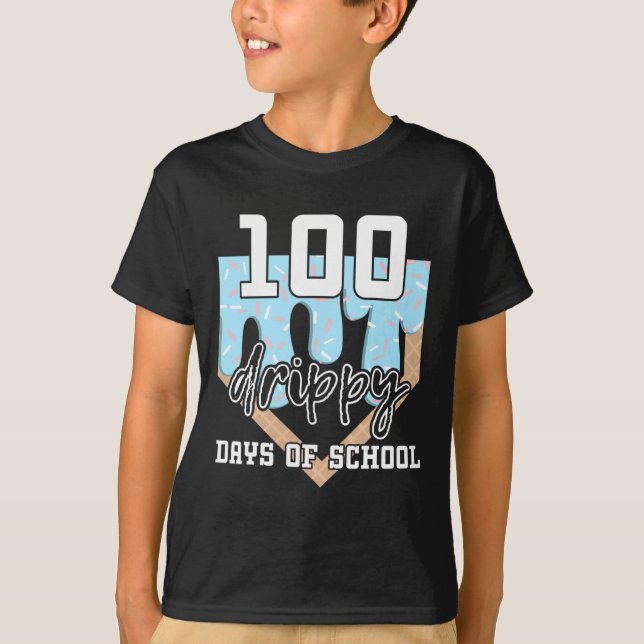 Camiseta 100 Días de la Escuela Venden Helados 100 Días (Anverso)