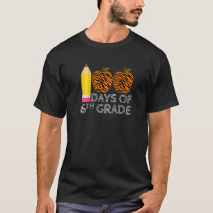 Camiseta 100 días de la impresión del tigre de sexto grado