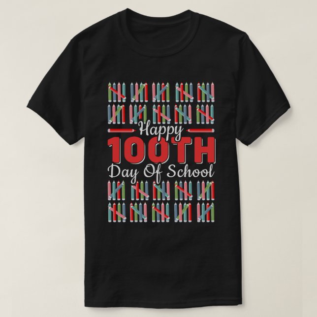 Camiseta 100 días de lápiz escolar (Diseño del anverso)