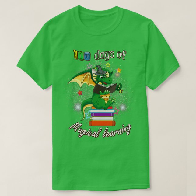 Camiseta 100 Días De Libro De Aprendizaje Magico Escolar Dr (Diseño del anverso)