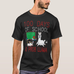 Camiseta 100 Días De Llama Escolar Para Niños Chicas Tea