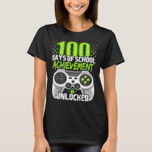 Camiseta 100 Días De Logro Escolar Desencadenaron Videojueg
