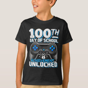 Camiseta 100 Días De Logro Escolar Desencadenaron Videojueg