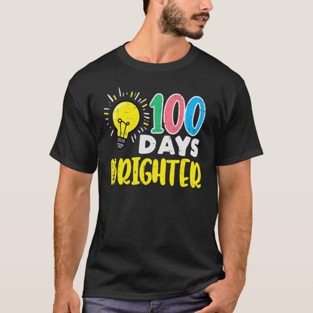 Camiseta 100 días de luz más brillante Bombilla 100 días de (Anverso)