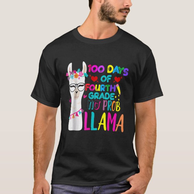 Camiseta 100 Días De Maestra De Cuarto Grado No Chicas Prob (Anverso)