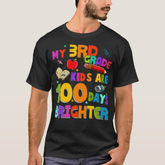 Camiseta 100 Días De Maestra Escolar Mis Hijos De 3er Grado