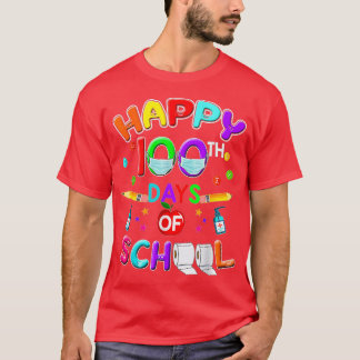 Camiseta 100 Días De Maestra Y Estudiante De Máscara Escola