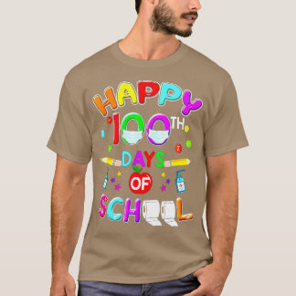 Camiseta 100 Días De Maestra Y Estudiante De Máscara Escola