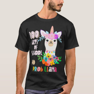 Camiseta 100 Días De Maestría Llama Unicornio Chicas