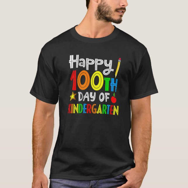 Camiseta 100 Días de Maestro o Estudiante de Kinder (Anverso)