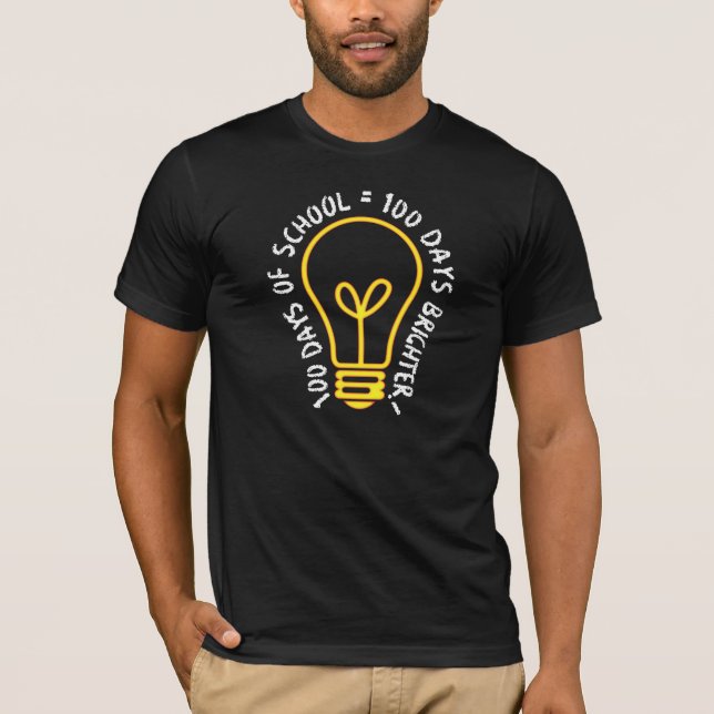 Camiseta 100 Días De Maestros Escolares Niños Idea Relámpag (Anverso)