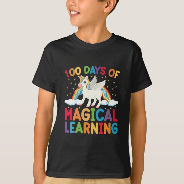 Camiseta 100 Días De Magica Escuela De Aprendizaje Chicas U (Anverso)