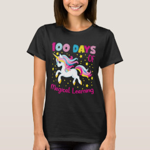 Camiseta 100 días de magico aprendizaje de Chicas unicornio