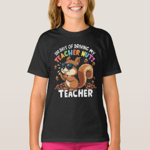 Camiseta 100 Días De Manejar A Mi Maestra Ardilla De Nueces
