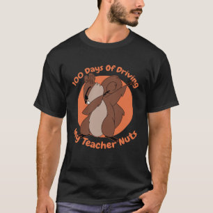 Camiseta 100 días de manejo de la ardilla de las nueces de