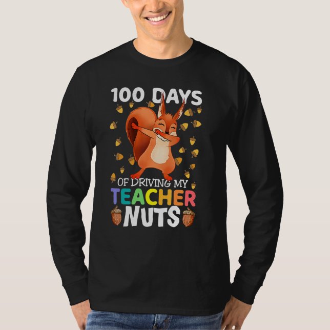 Camiseta 100 días de manejo de la ardilla de las nueces de  (Anverso)