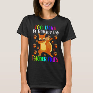 Camiseta 100 días de manejo de la ardilla de las nueces de