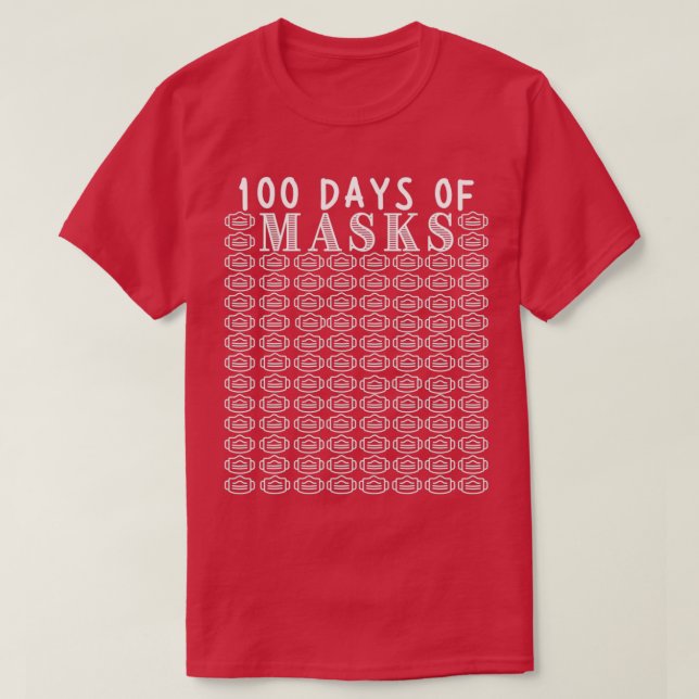 Camiseta 100 días de máscaras divertida profesora estudiant (Diseño del anverso)