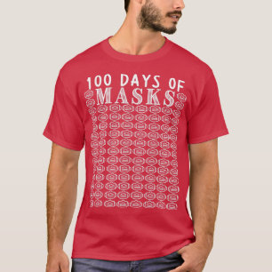 Camiseta 100 días de máscaras divertida profesora estudiant