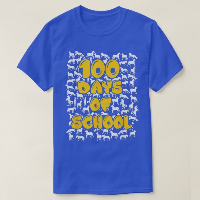 Camiseta 100 días de mascota de los caballos de la escuela (Diseño del anverso)