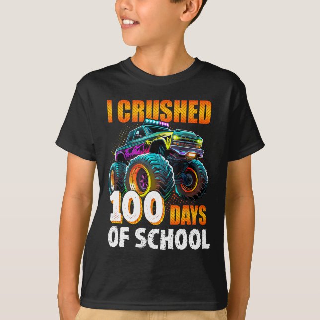 Camiseta 100 Días De Monstruo Escolar Camión 100 Día De Sch (Anverso)