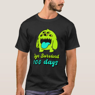 Camiseta 100 días de monstruo escolar niños sobrevivieron 1