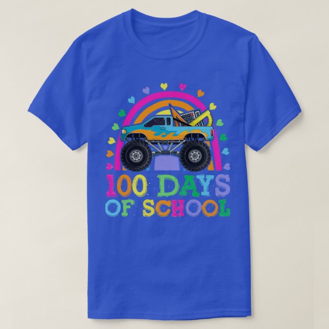 Camiseta 100 Días De Monstruo Escolar Para Niños (Diseño del anverso)