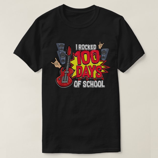 Camiseta 100 Días De Música De Guitarra Escolar 100 (Diseño del anverso)