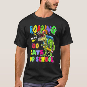 Camiseta 100 días de niños en edad escolar Dinosaurio 100 d