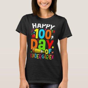 Camiseta 100 días de niños en guardería celebran 100 días