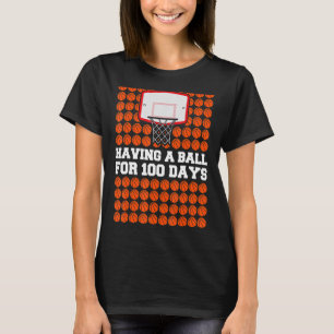 Camiseta 100 Días De Niños Escolares Con Un Ball Basketb