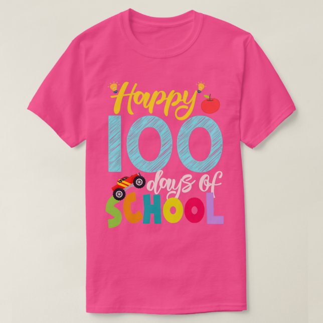 Camiseta 100 Días De Niños Graciosos Regalan A La Escuela (Diseño del anverso)
