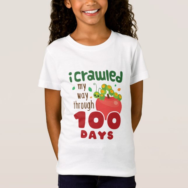 Camiseta 100 días de oruga escolar (Anverso)