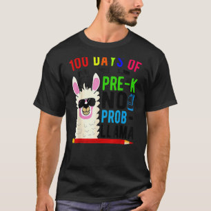 Camiseta 100 Días De Pre K No Prob Llama Maestra 100º Día 