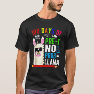 Camiseta 100 Días De Pre K No Prob Llama Maestra 100º Día 