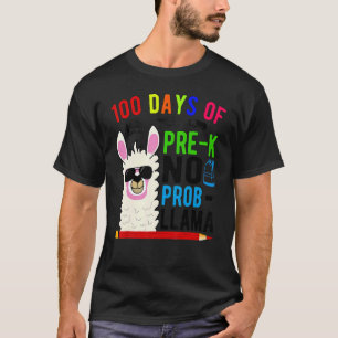 Camiseta 100 Días De Pre K Sin Prob Llama Maestro 100º Día 