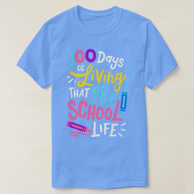 Camiseta 100 días de preescolar (Diseño del anverso)