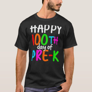 Camiseta 100 Días De Preescolar Feliz 100º Día De Enseñanza