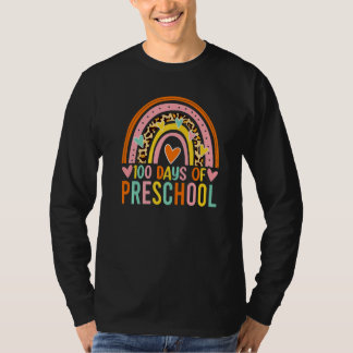 Camiseta 100 Días De Preescolar Leopardo Arcoíris 100º Día 