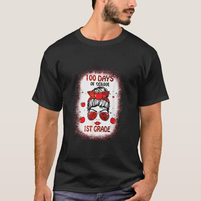 Camiseta 100 días de primer grado de profesor o estudiante (Anverso)