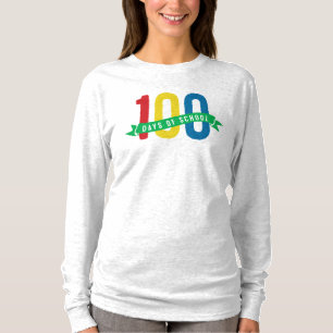 Camiseta 100 días de profesor colorido de la escuela