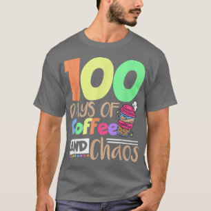 Camiseta 100 días de profesor de café y caos