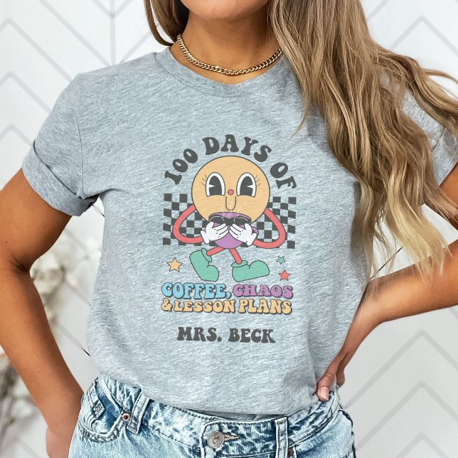 Camiseta 100 días de profesor de retro escolar (Subido por el creador)