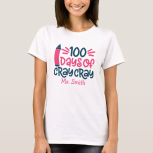Camiseta 100 días de profesor personalizado de Grey Cray