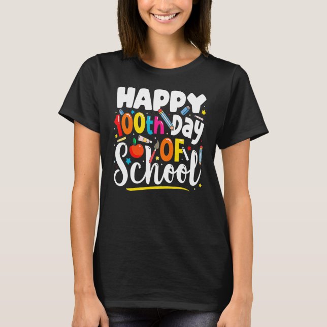 Camiseta 100 Días De Profesores Escolares Niños Chicas Niño (Anverso)