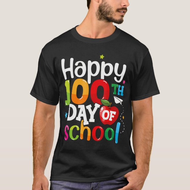 Camiseta 100 Días De Profesores Escolares Niños Chicas Niño (Anverso)