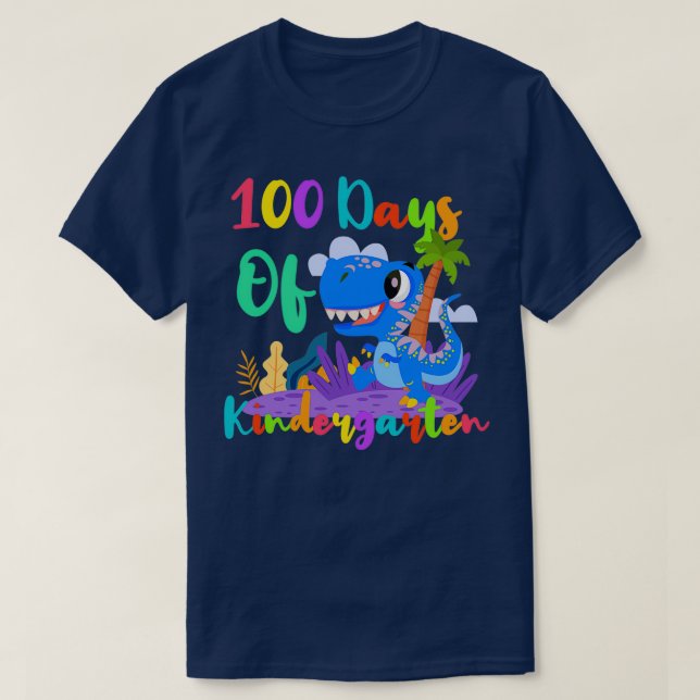 Camiseta 100 Días De Regalo De Dinosaurio Gracioso Para El  (Diseño del anverso)