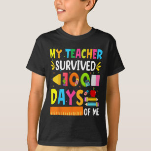 Camiseta 100 Días De Regalo De Maestra De Niños Chicas Esco