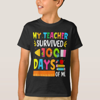 Camiseta 100 Días De Regalo De Maestra De Niños Chicas Esco