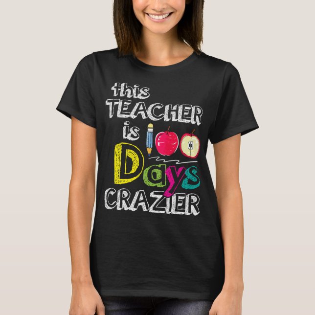 Camiseta 100 días de regalos escolares - Este profesor es 1 (Anverso)